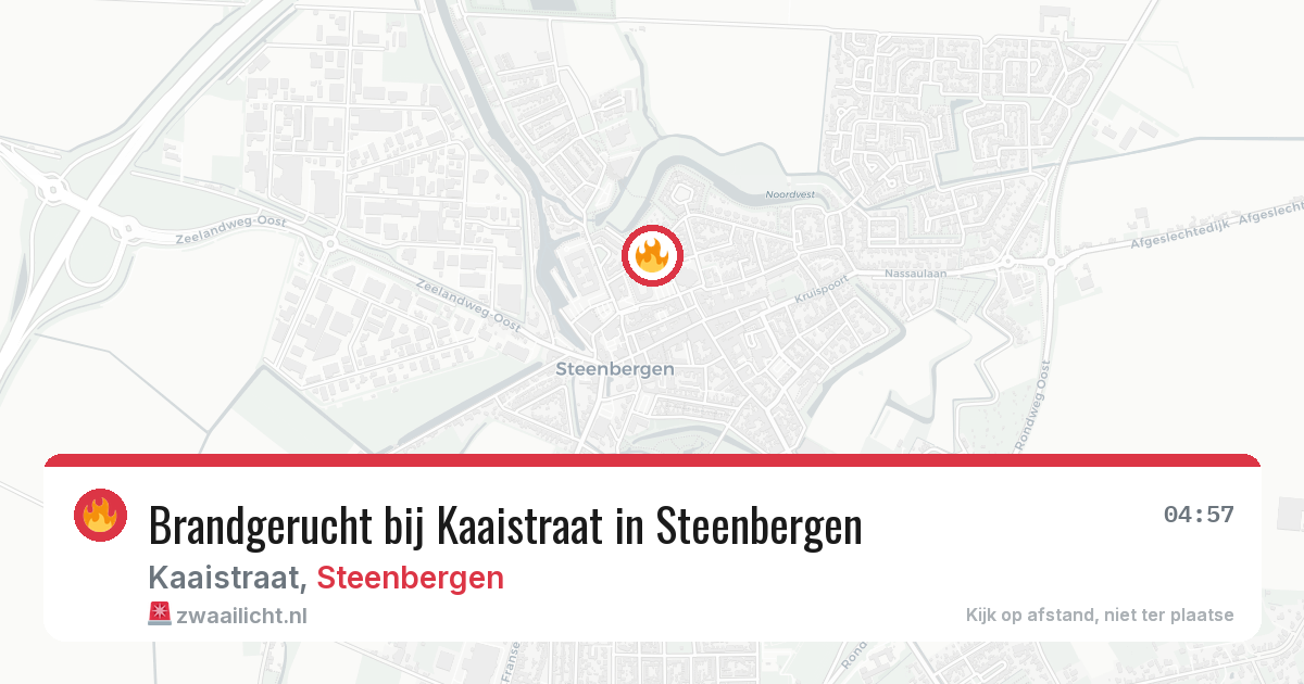 Brandgerucht bij Kaaistraat in Steenbergen — 9 apr 2026