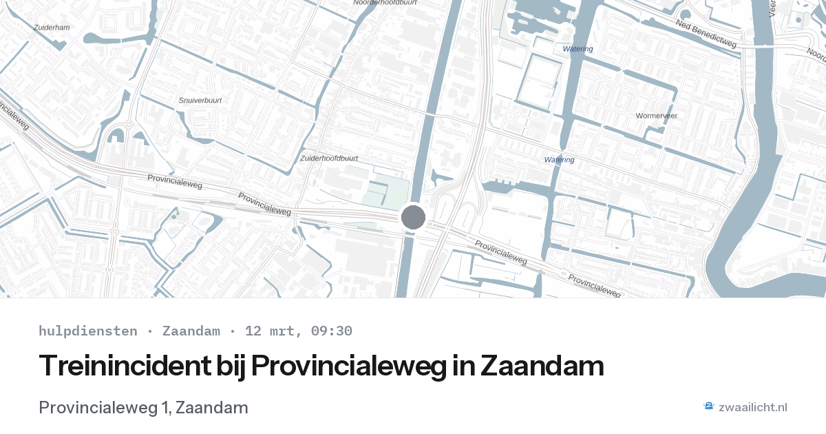 Treinincident bij Provincialeweg in Zaandam — 12 mrt 2026