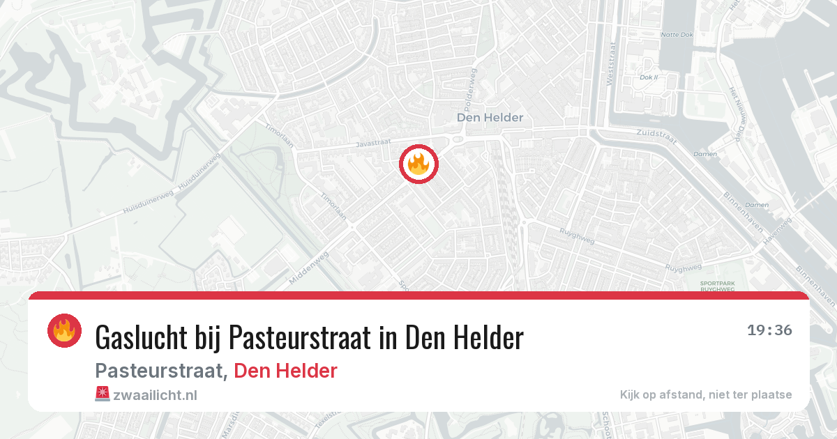 Gaslucht bij Pasteurstraat in Den Helder — 22 apr 2026