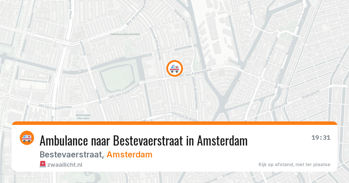 Ambulance naar Bestevaerstraat in Amsterdam — 1 aug 2026