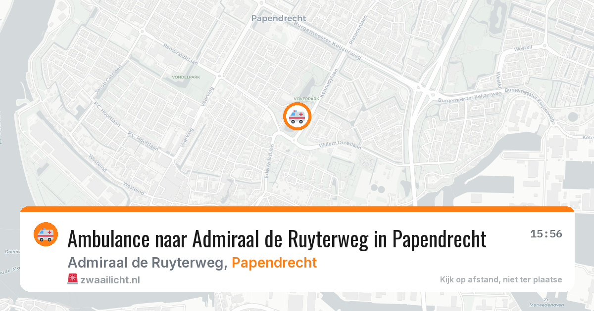 Ambulance naar Admiraal de Ruyterweg in Papendrecht — 1 jun 2026