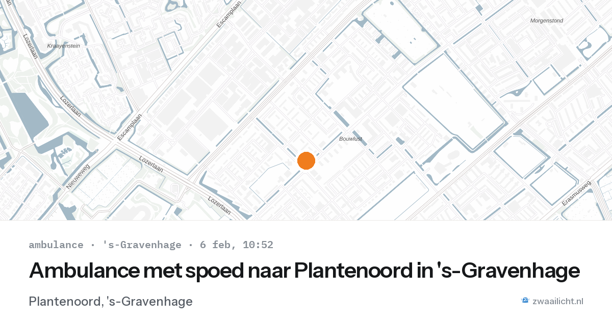 Ambulance met spoed naar Plantenoord in 's-Gravenhage — 6 feb 2026