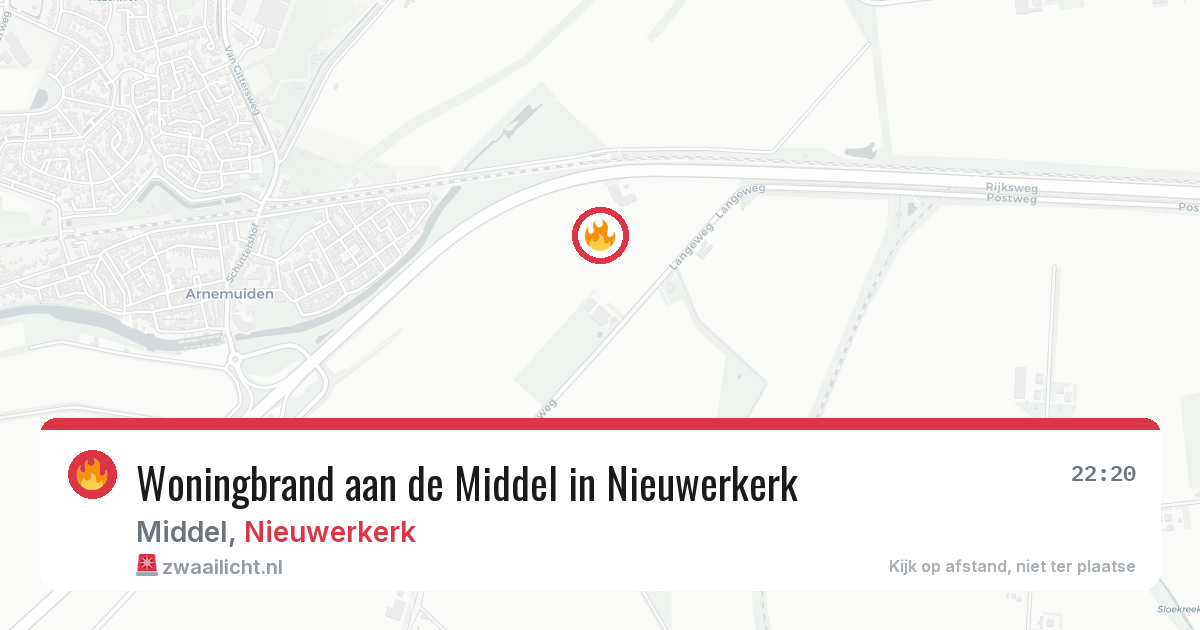 Woningbrand aan de Middel in Nieuwerkerk — 19 jun 2026