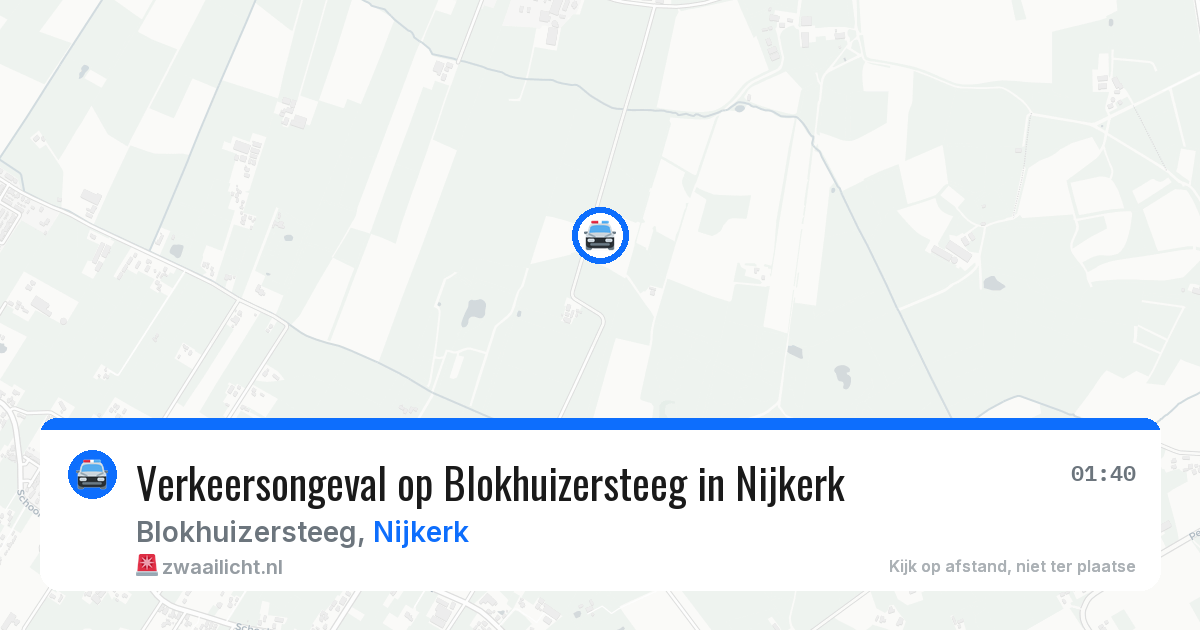 Verkeersongeval op Blokhuizersteeg in Nijkerk — 9 aug 2026
