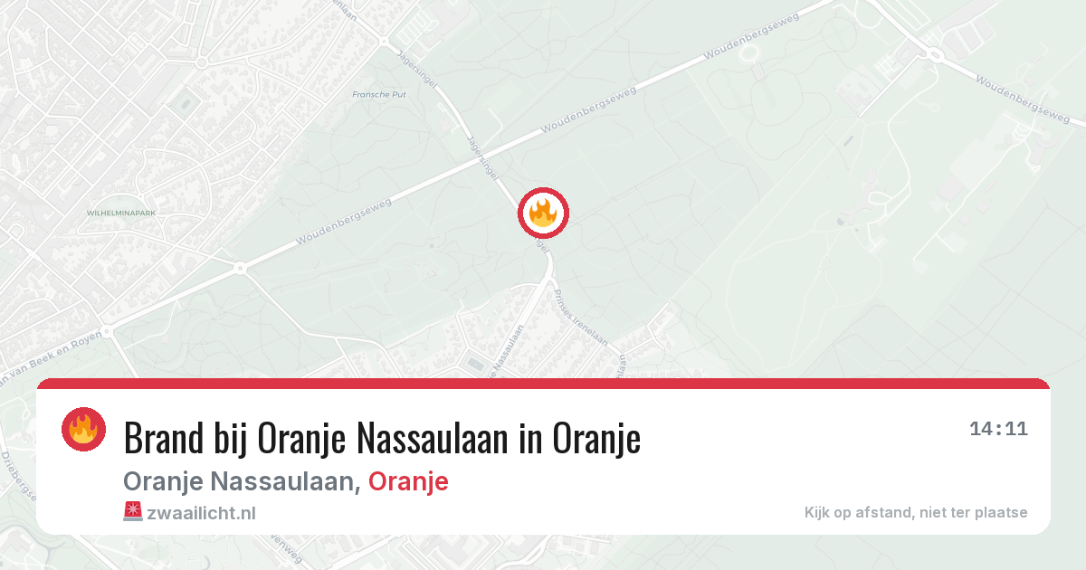 Brand bij Oranje Nassaulaan in Oranje — 9 aug 2026