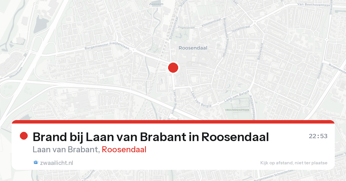 Brand bij Laan van Brabant in Roosendaal — 20 aug 2026