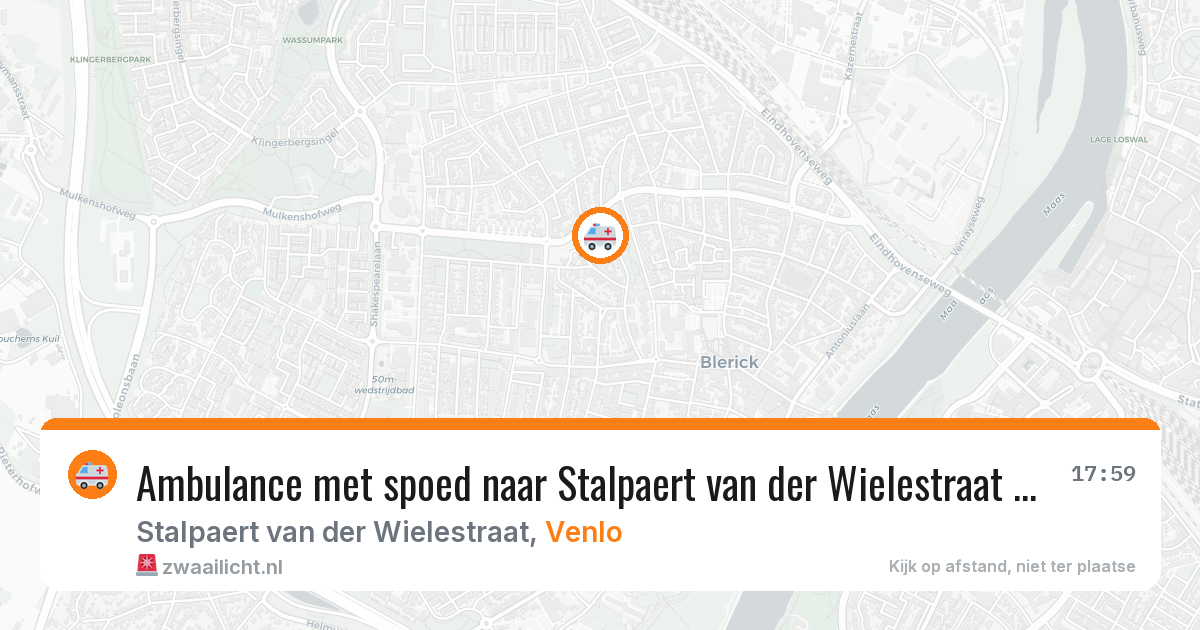 Ambulance met spoed naar Stalpaert van der Wielestraat in Venlo — 8 jun 2026