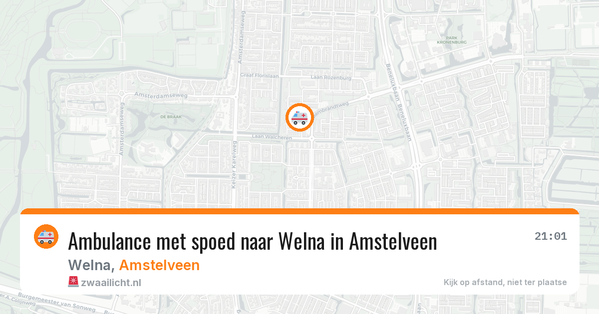 Ambulance met spoed naar Welna in Amstelveen — 6 jun 2026