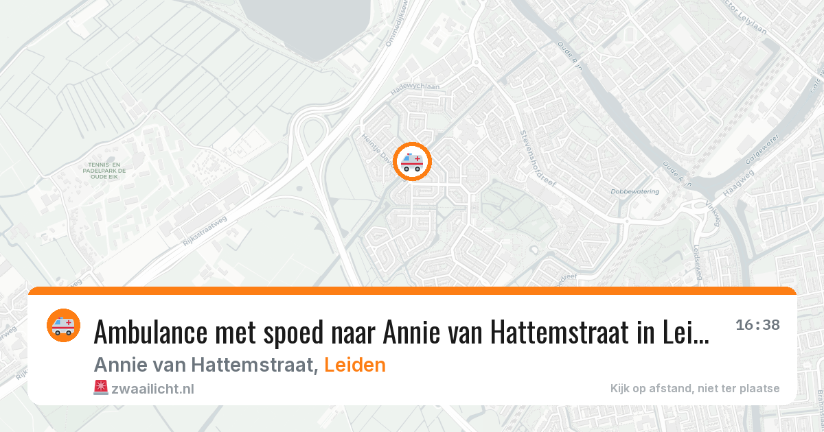 Ambulance met spoed naar Annie van Hattemstraat in Leiden — 23 mei 2026