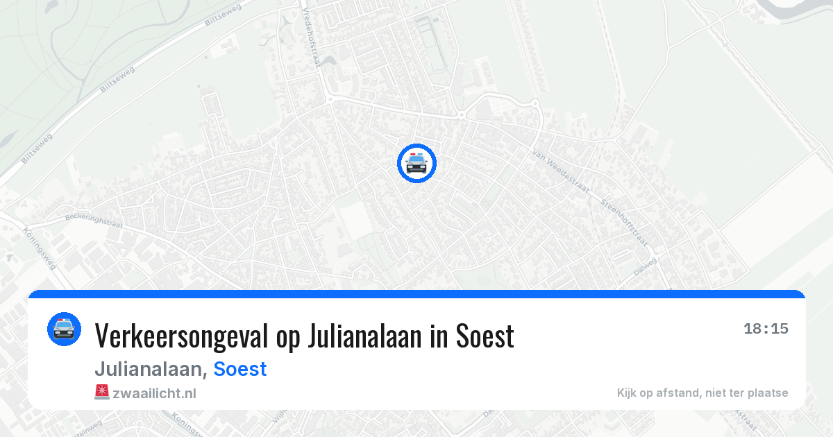 Verkeersongeval op Julianalaan in Soest — 3 jul 2026