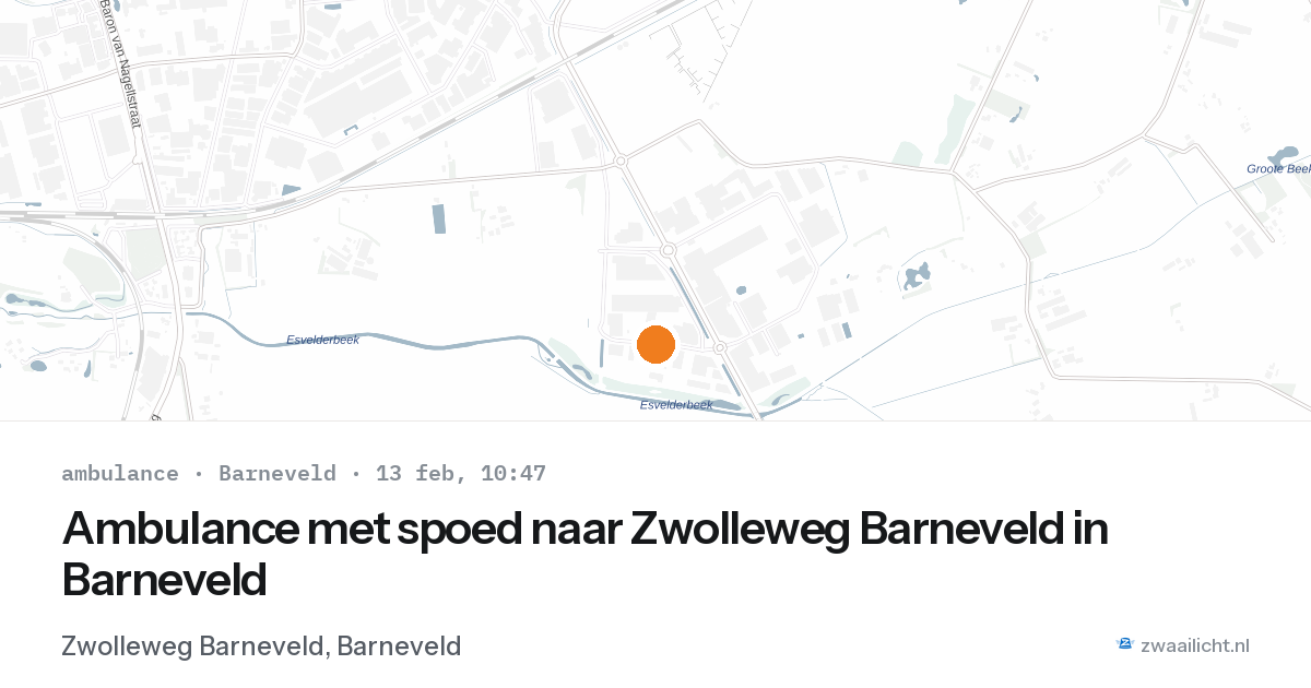Ambulance met spoed naar Zwolleweg Barneveld in Barneveld — 13 feb 2026