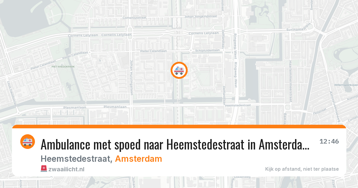 Ambulance met spoed naar Heemstedestraat in Amsterdam — 14 jun 2026