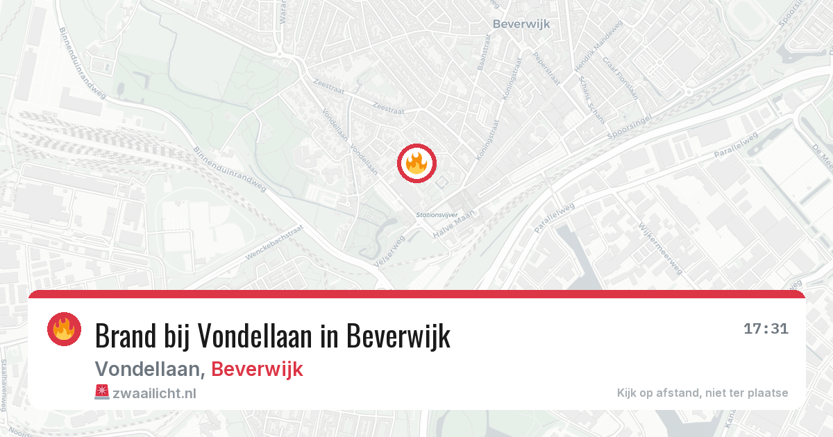 Brand bij Vondellaan in Beverwijk — 16 jun 2026