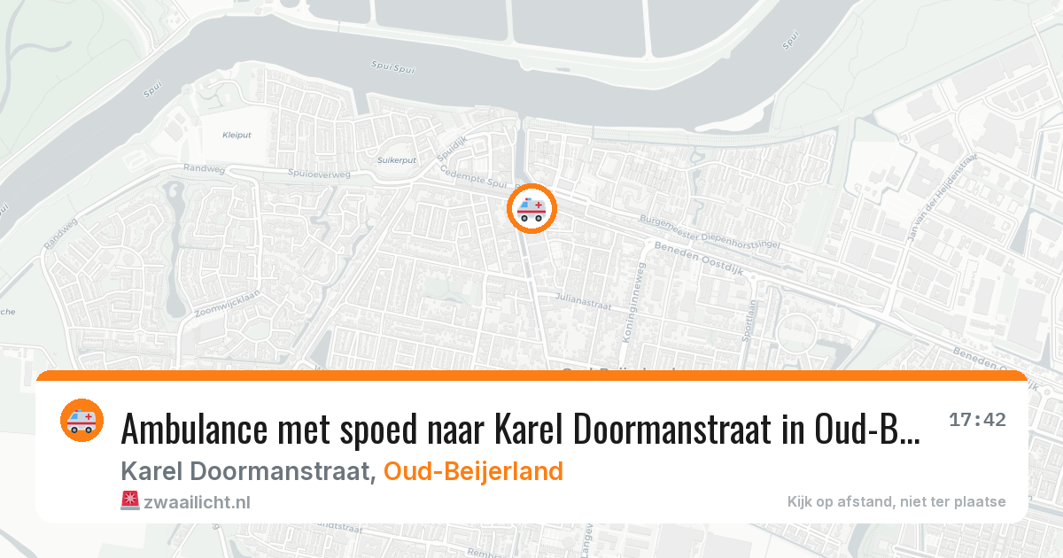 Ambulance met spoed naar Karel Doormanstraat in Oud-Beijerland — 1 jun 2026
