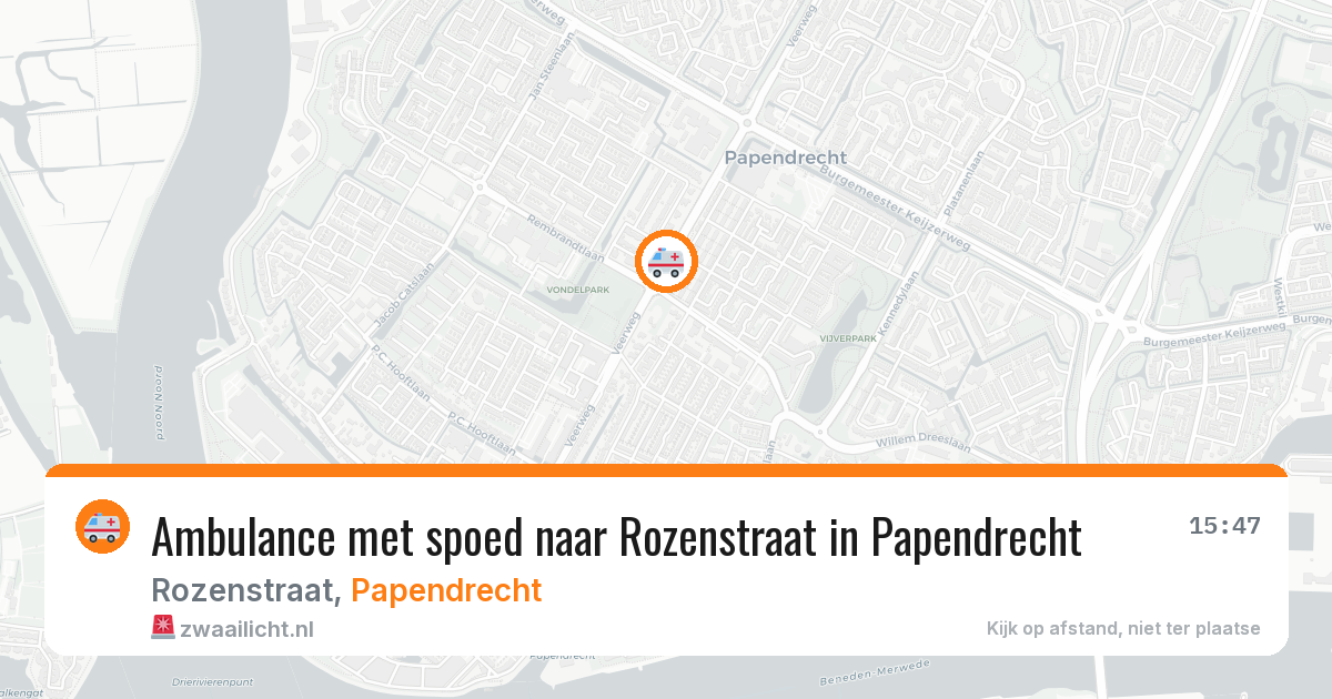 Ambulance met spoed naar Rozenstraat in Papendrecht — 19 apr 2026
