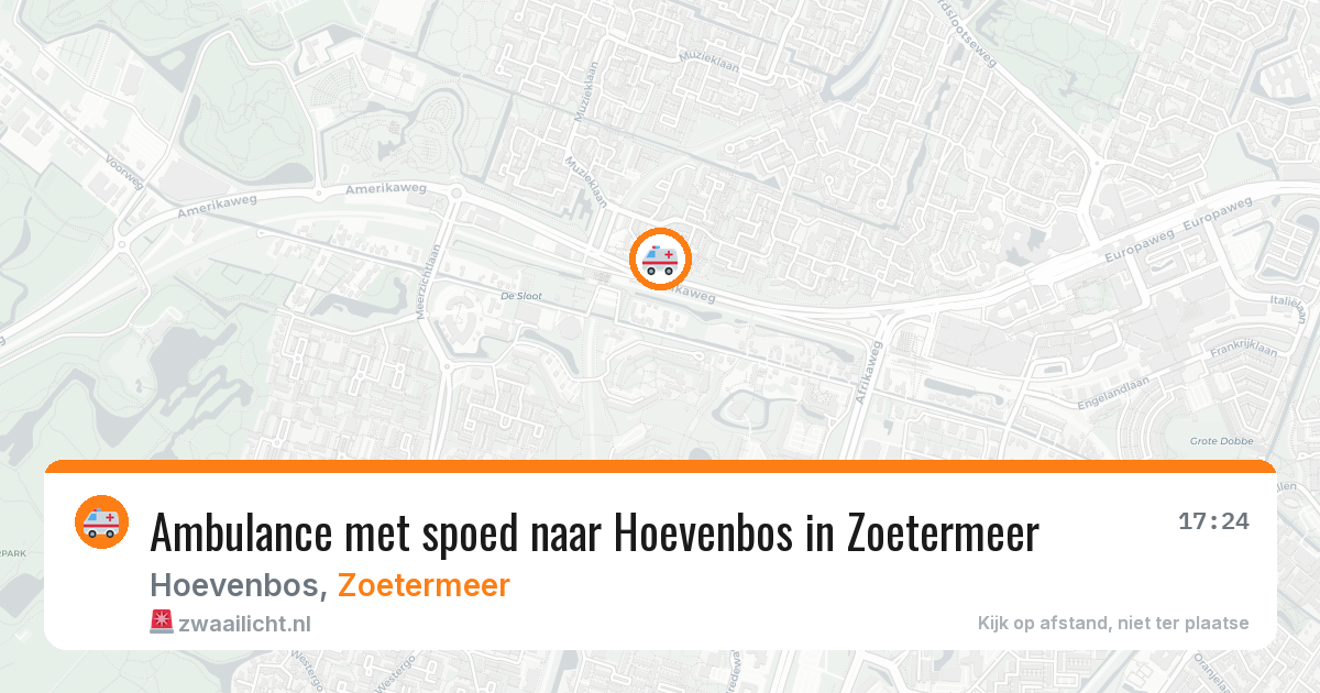 Ambulance met spoed naar Hoevenbos in Zoetermeer — 20 jun 2026