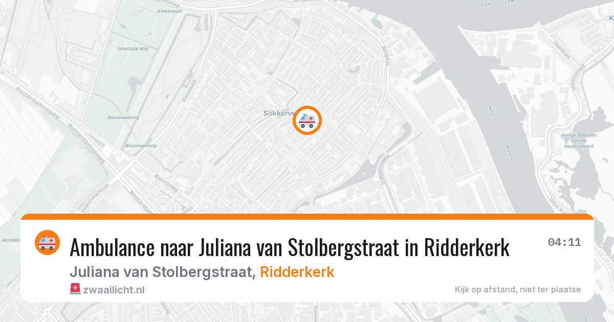 Ambulance naar Juliana van Stolbergstraat in Ridderkerk — 15 apr 2026