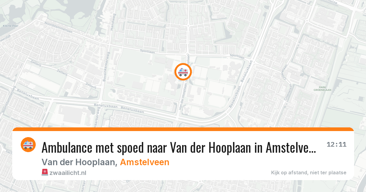 Ambulance met spoed naar Van der Hooplaan in Amstelveen — 22 mei 2026