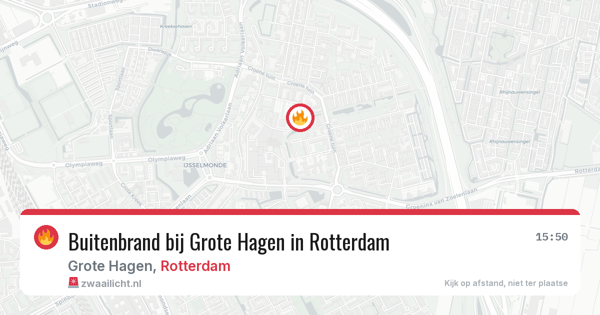 Buitenbrand bij Grote Hagen in Rotterdam — 12 aug 2026