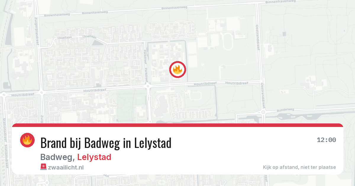 Brand bij Badweg in Lelystad — 16 feb 2026