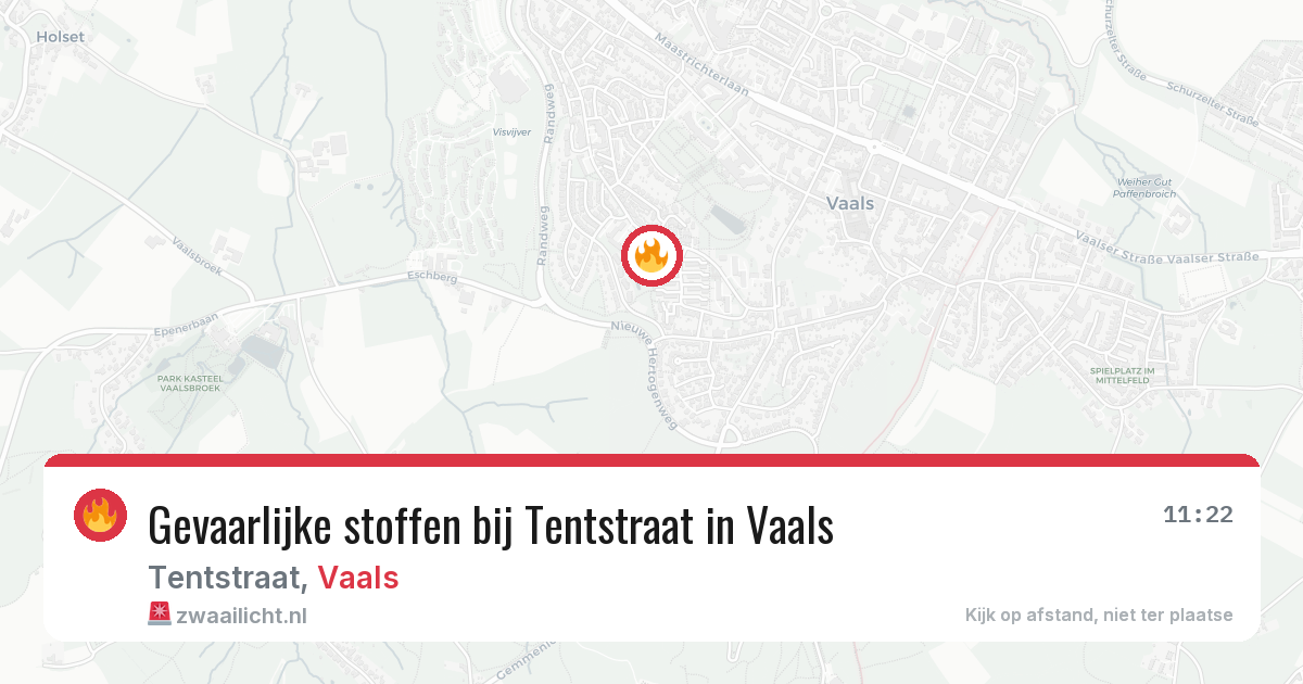 Gevaarlijke stoffen bij Tentstraat in Vaals — 19 mei 2026