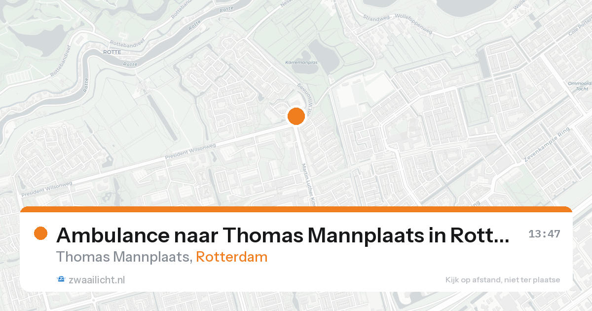 Ambulance naar Thomas Mannplaats in Rotterdam — 10 jul 2026