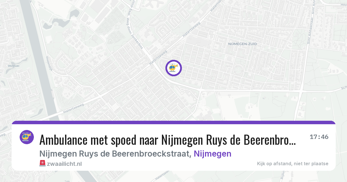 Ambulance met spoed naar Nijmegen Ruys de Beerenbroeckstraat in Nijmegen — 8 mrt 2026