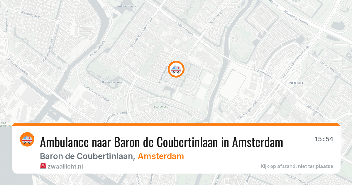 Ambulance naar Baron de Coubertinlaan in Amsterdam — 8 feb 2026