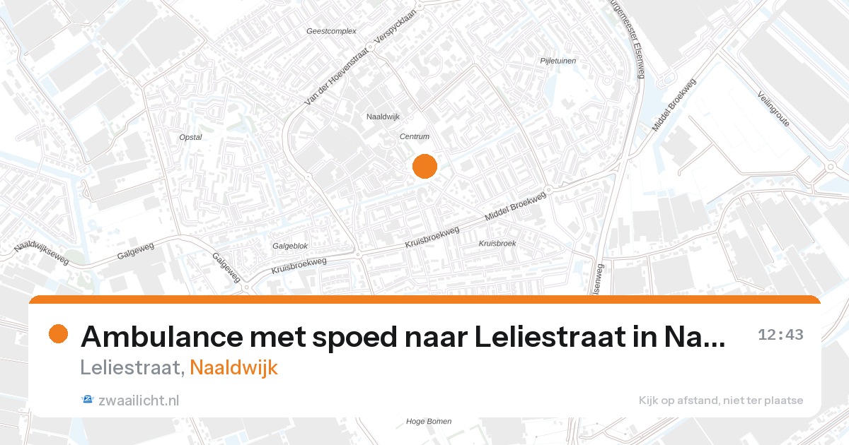 Ambulance met spoed naar Leliestraat in Naaldwijk — 27 aug 2026