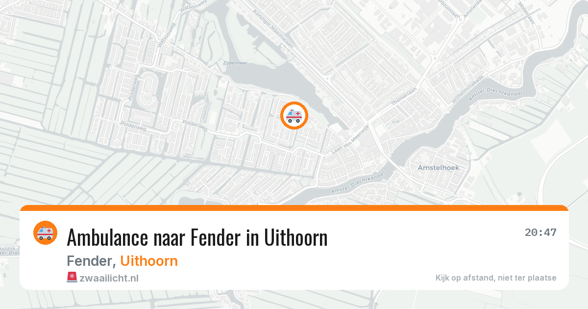 Ambulance naar Fender in Uithoorn — 8 mei 2026