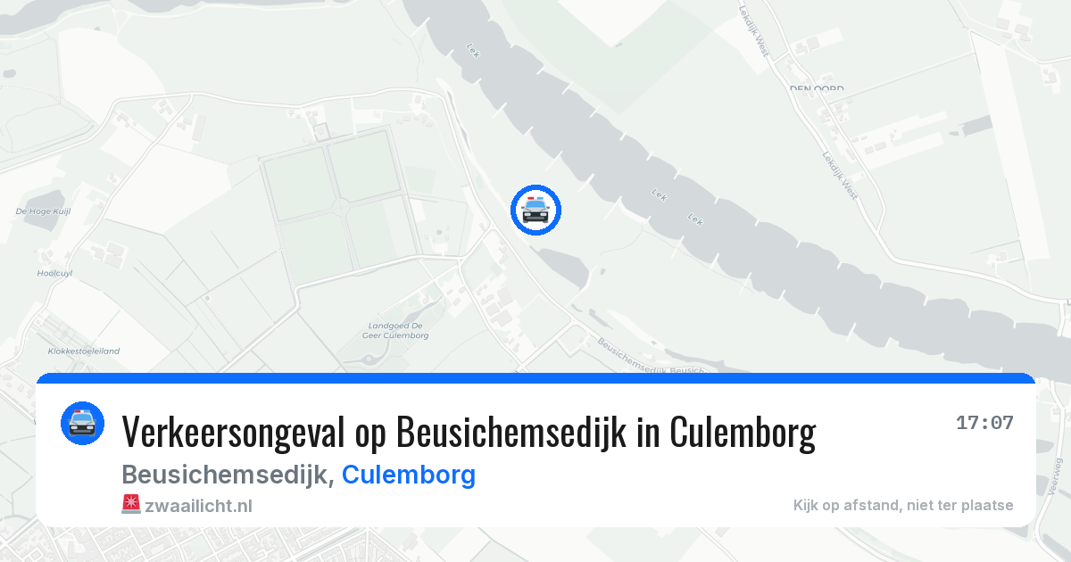Verkeersongeval op Beusichemsedijk in Culemborg — 24 mrt 2026