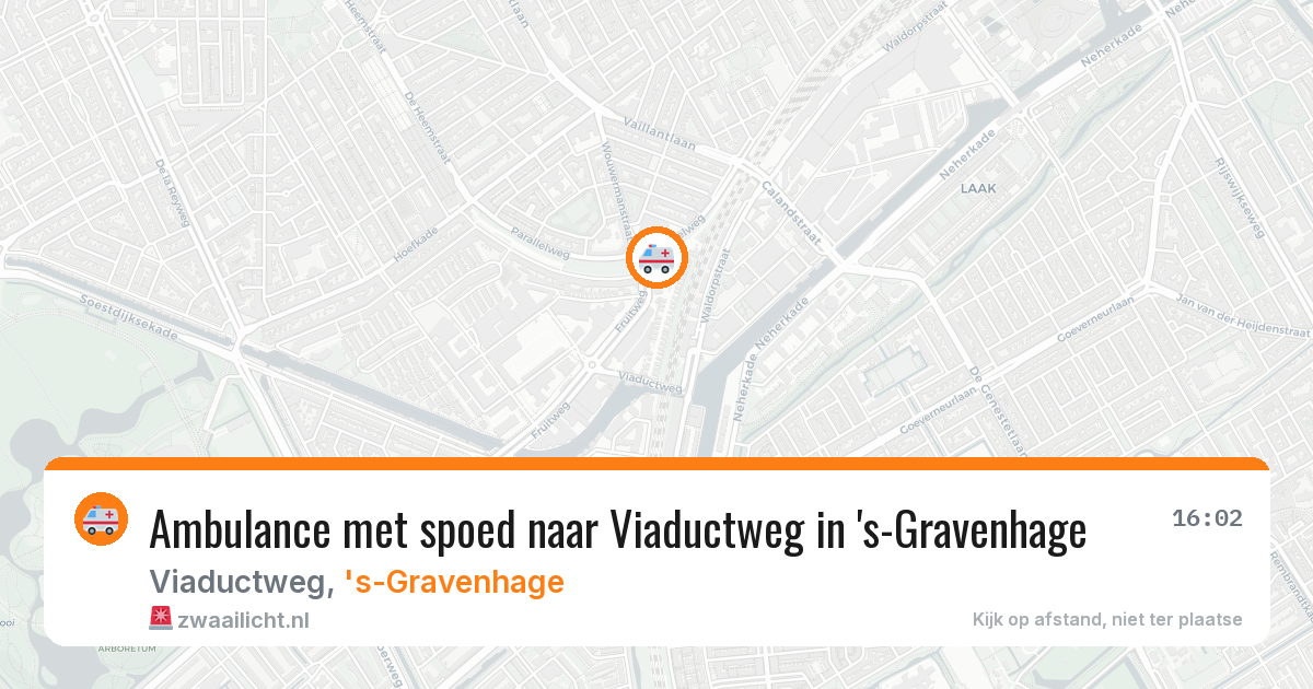 Ambulance met spoed naar Viaductweg in 's-Gravenhage — 13 aug 2026