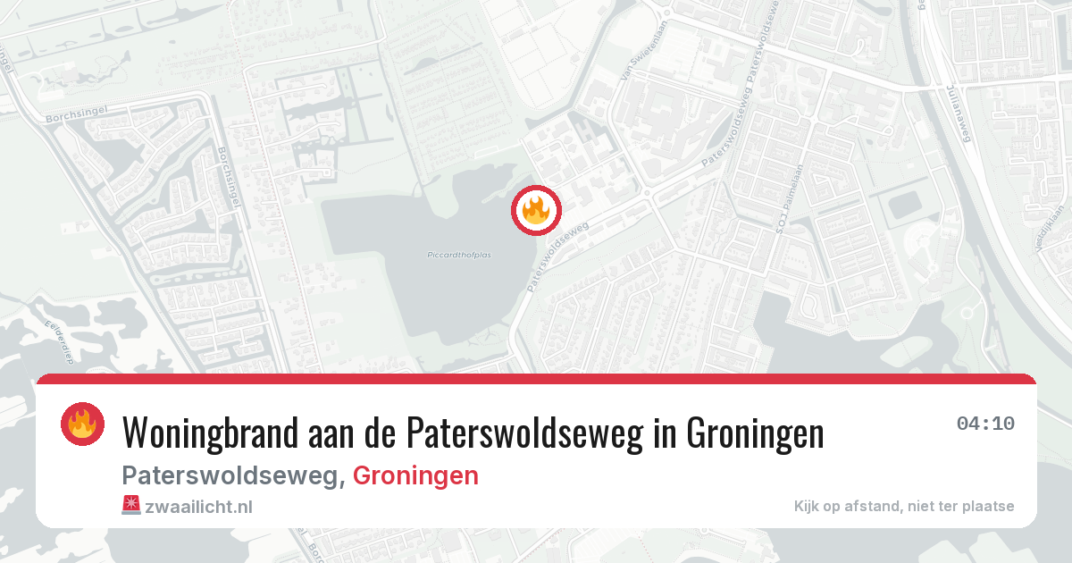 Woningbrand aan de Paterswoldseweg in Groningen — 18 apr 2026