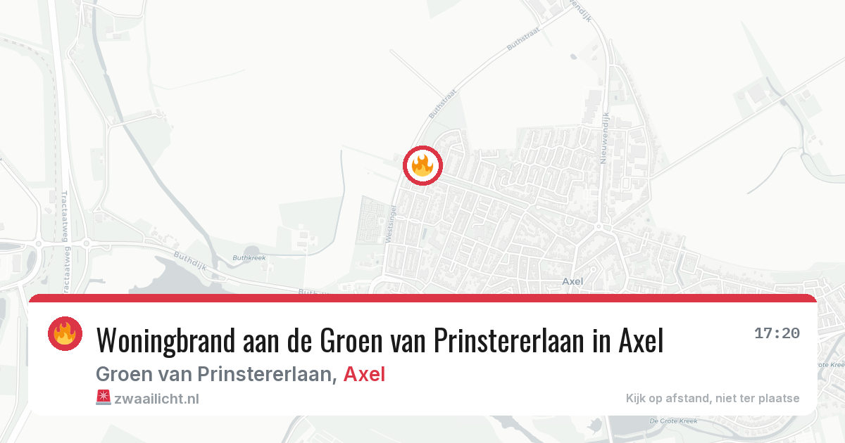 Woningbrand aan de Groen van Prinstererlaan in Axel — 25 feb 2026