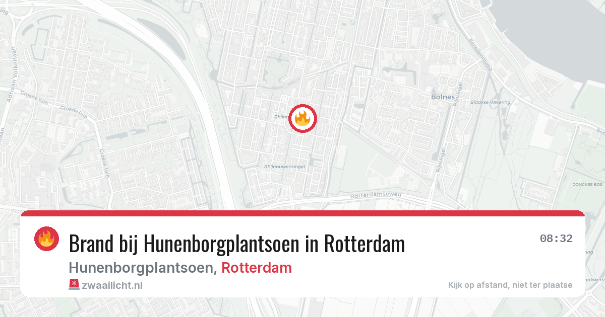 Brand bij Hunenborgplantsoen in Rotterdam — 14 aug 2026