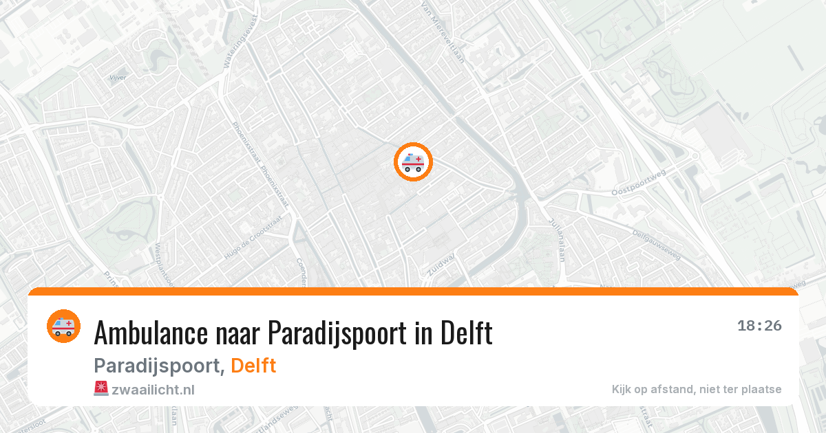 Ambulance naar Paradijspoort in Delft — 6 mrt 2026