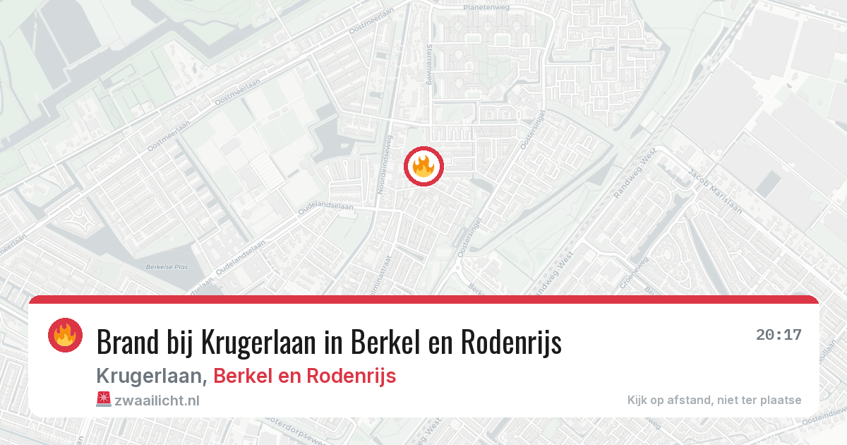 Brand bij Krugerlaan in Berkel en Rodenrijs — 22 jun 2026