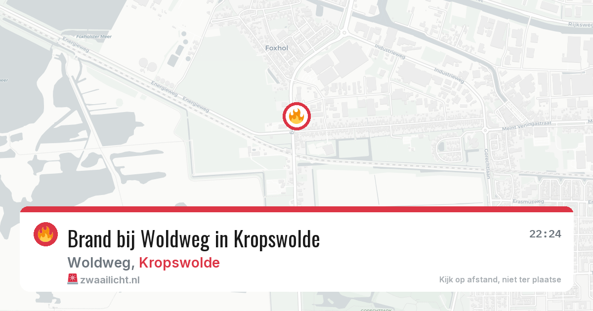 Brand bij Woldweg in Kropswolde — 18 feb 2026