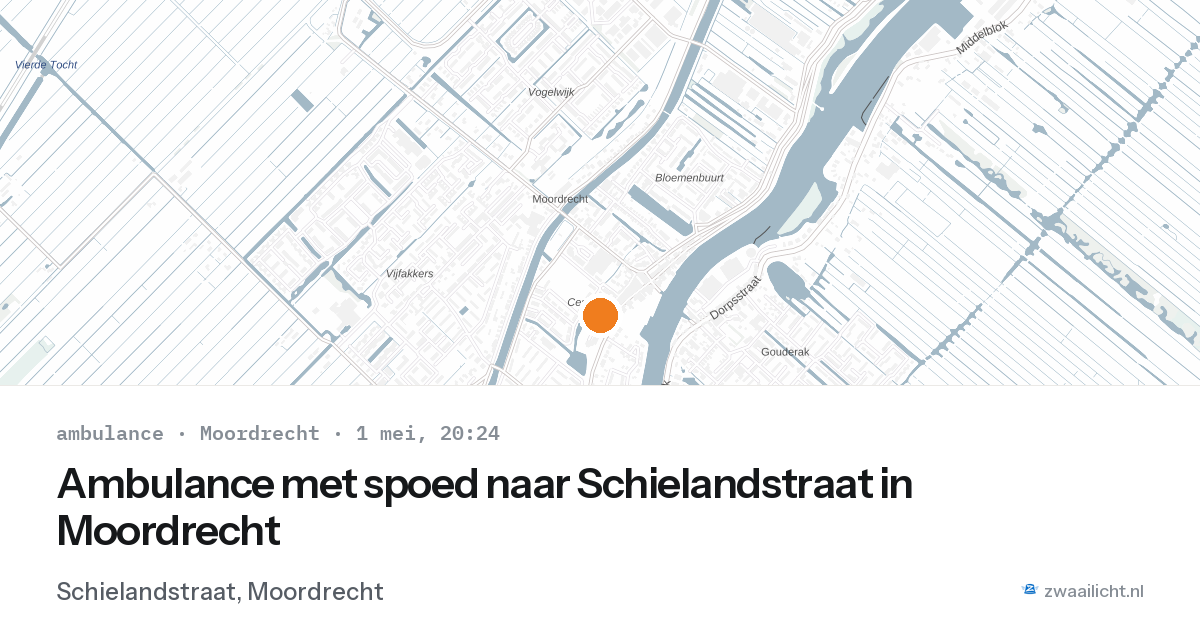 Ambulance met spoed naar Schielandstraat in Moordrecht — 1 mei 2026
