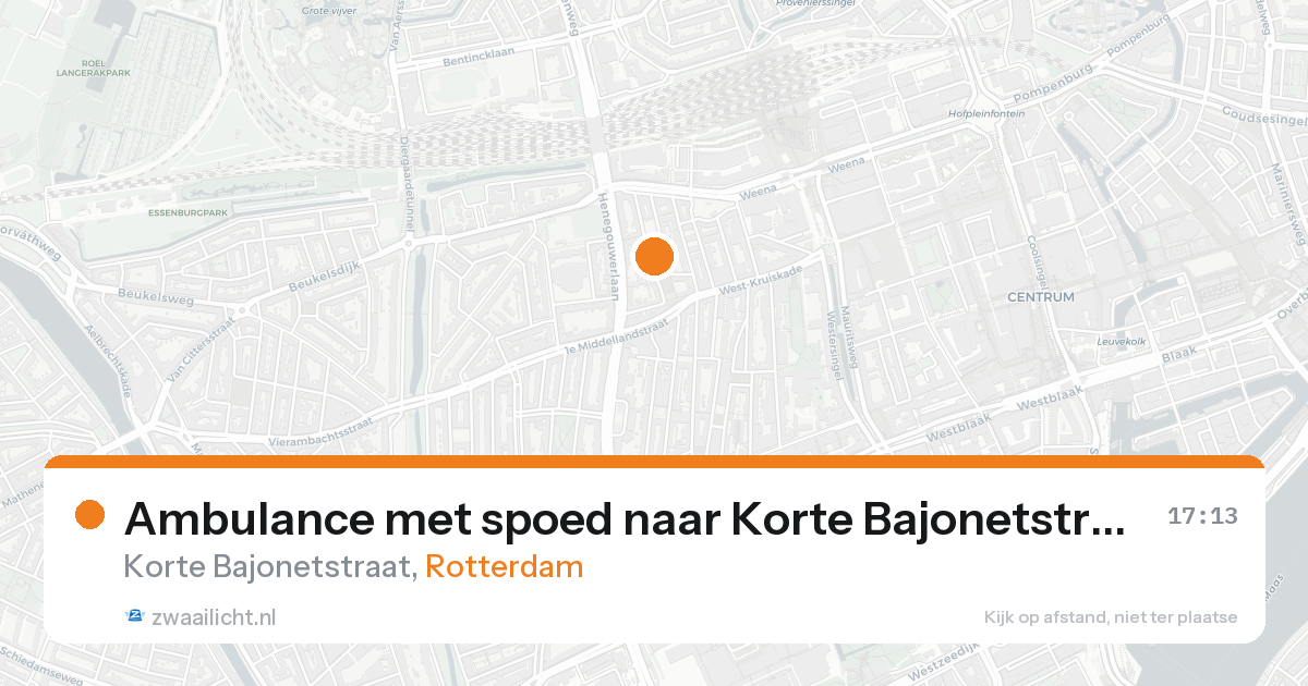 Ambulance met spoed naar Korte Bajonetstraat in Rotterdam — 22 aug 2026