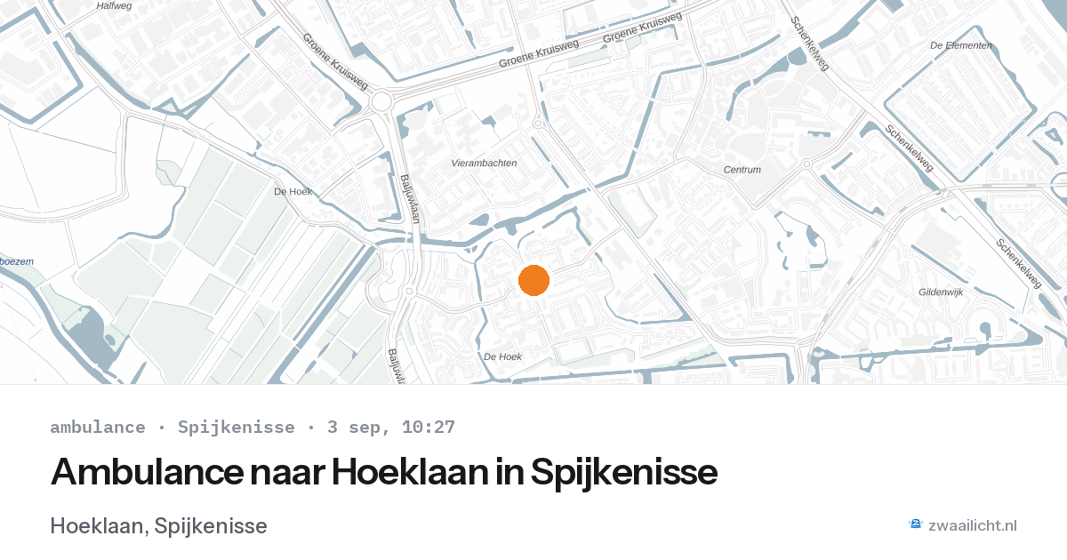 Ambulance naar Hoeklaan in Spijkenisse — 3 sep 2026
