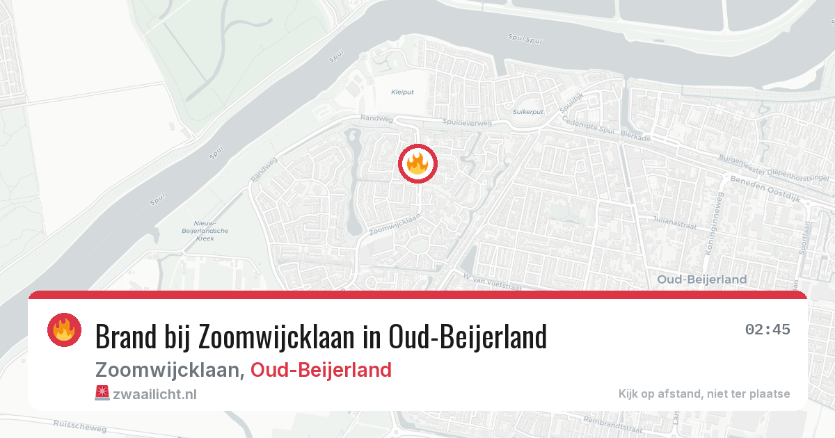 Brand bij Zoomwijcklaan in Oud-Beijerland — 22 jun 2026