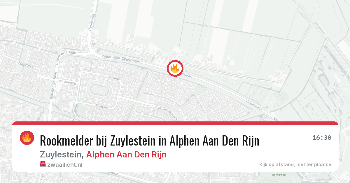 Rookmelder bij Zuylestein in Alphen Aan Den Rijn — 6 aug 2026