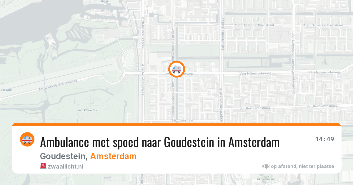 Ambulance met spoed naar Goudestein in Amsterdam — 9 mei 2026