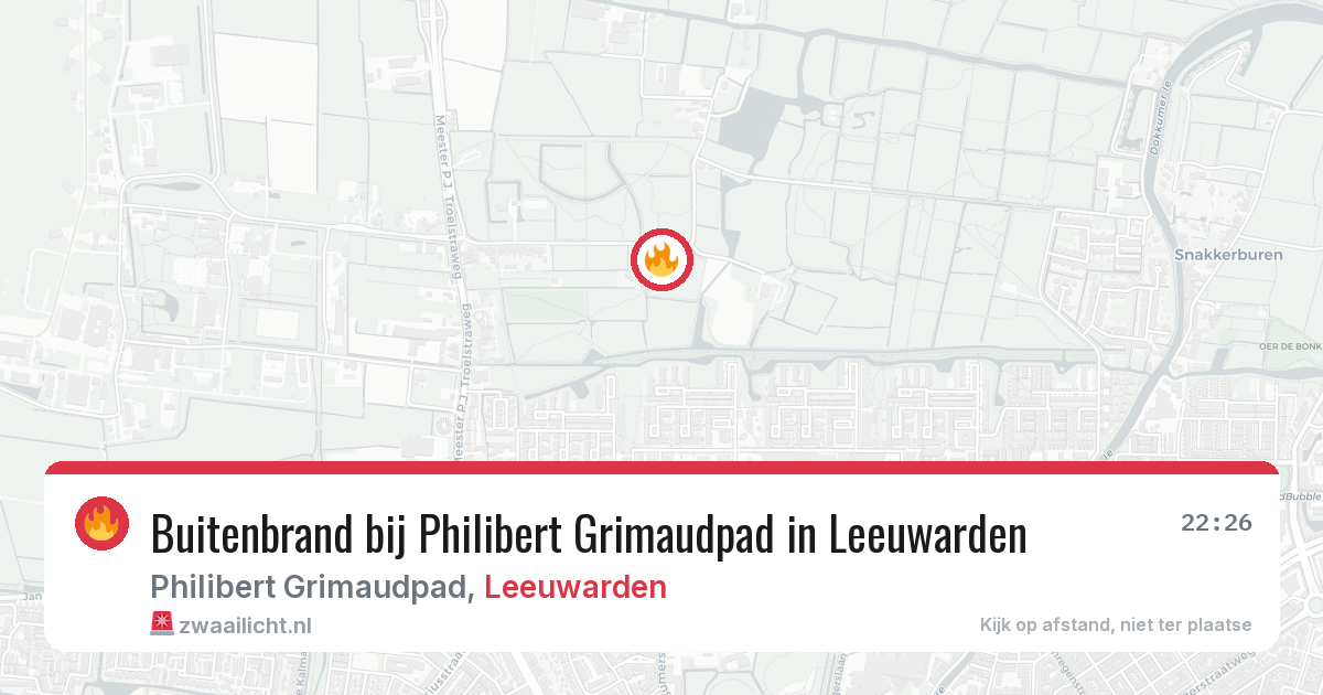 Buitenbrand bij Philibert Grimaudpad in Leeuwarden — 8 aug 2026