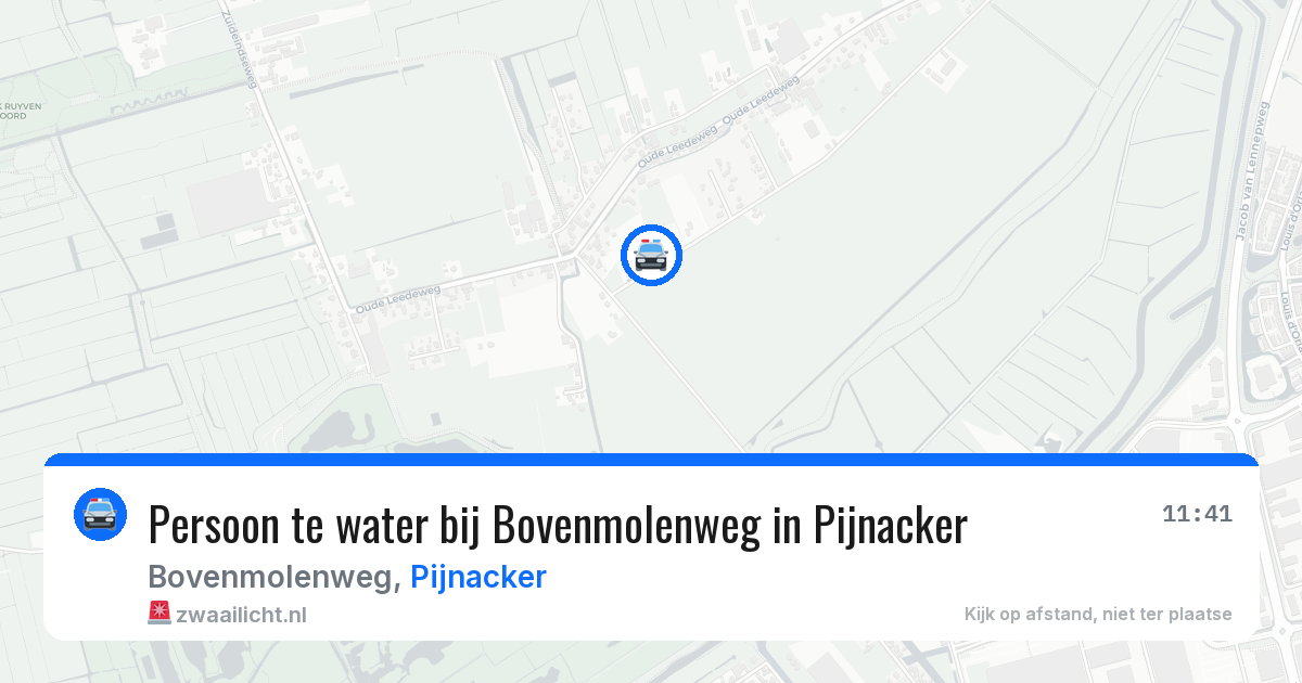 Persoon te water bij Bovenmolenweg in Pijnacker — 13 aug 2026