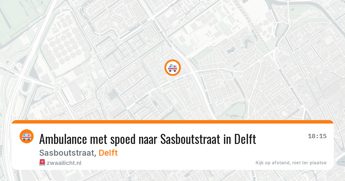 Ambulance met spoed naar Sasboutstraat in Delft — 11 apr 2026