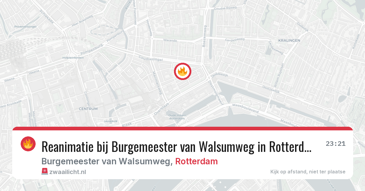 Reanimatie bij Burgemeester van Walsumweg in Rotterdam — 16 mei 2026