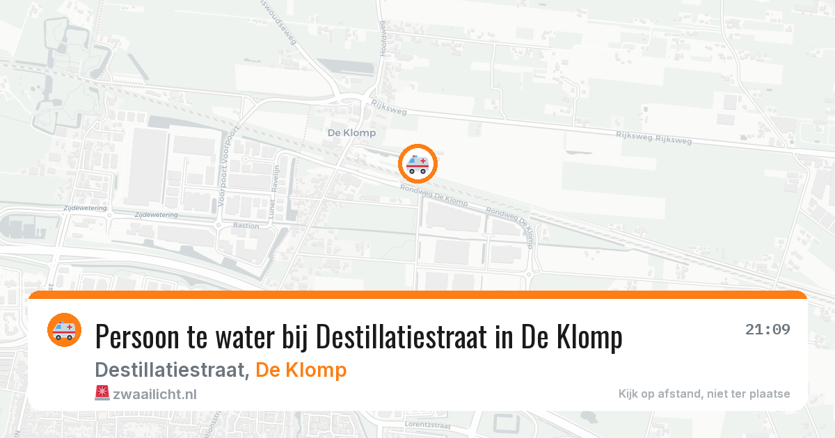 Persoon te water bij Destillatiestraat in De Klomp — 19 mrt 2026