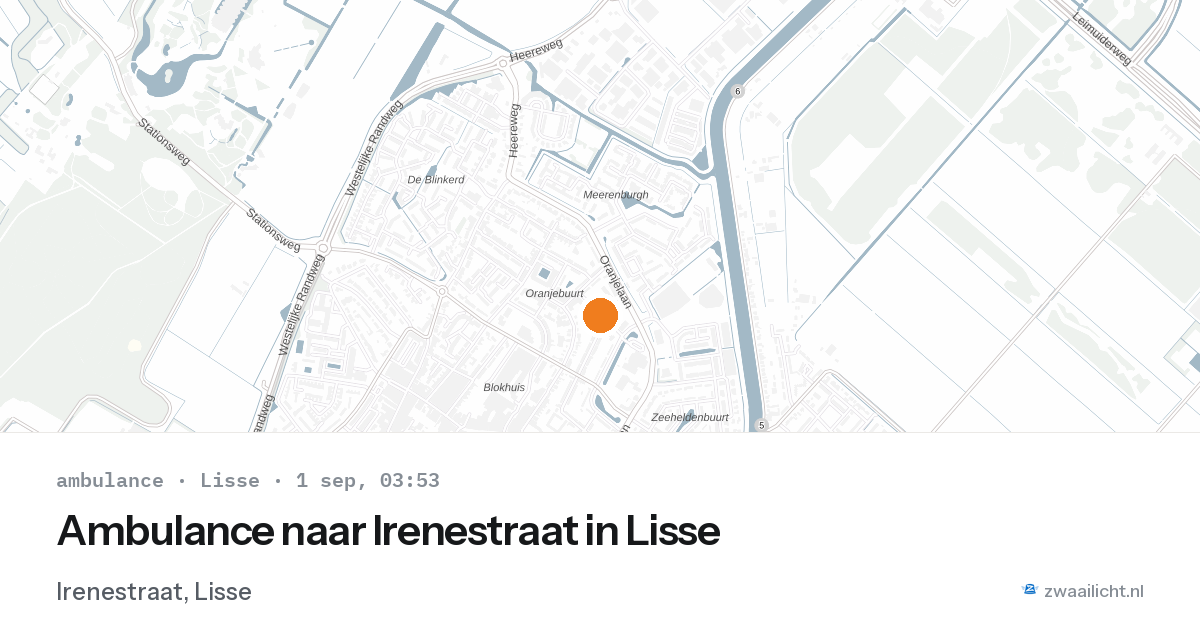 Ambulance naar Irenestraat in Lisse — 1 sep 2026